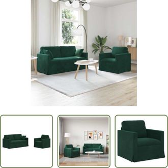 vidaXL Divano in velluto - Set di divani 2 pcs Verde Scuro 158 x 78 x 80 cm Velluto