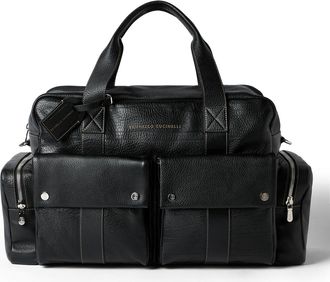 Brunello Cucinelli Grained calfskin leisure bag in Black at Nordstrom