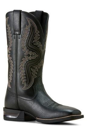 Ariat Captivate Wide Square Toe Cowboy Boot in Black at Nordstrom, Size 10.5