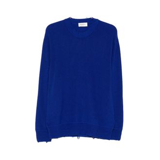 Laneus Round-neck Knitwear, male, Blue, Size: L Round-neck Sweater