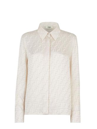 Fendi Beige Regular Textured Shirt