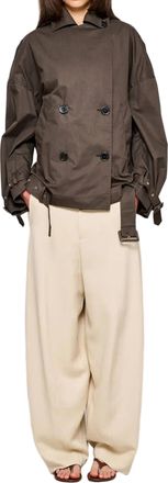 OOF Wear Carcoat Smerigliato Boxy Double Breasted Cotton Coat