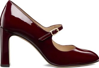 Stuart Weitzman 85mm Babette Mary Jane pumps - women - Patent Leather/Leather/Leather - 35,5 - Red