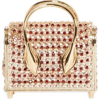 Christian Louboutin Crystal Mesh Top Handle Bag in Suzuran/Loubi at Nordstrom