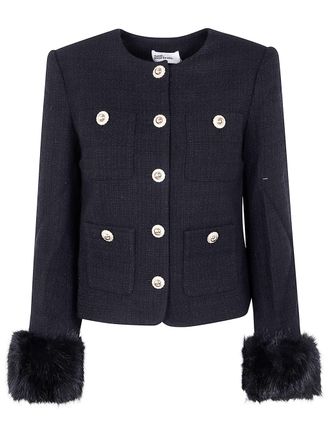 Self Portrait Boucle Fur Cuff Jacket