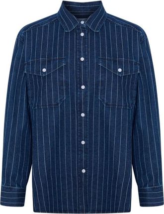 Part Two Donker Denim Gestreept Shirt - Dames - Spijkeroverhemden - Blauw - 2XL - Denim - Overhemden