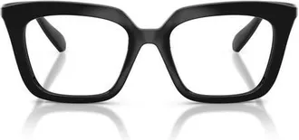 Swarovski 51mm Square optical glasses in Black/demo Lens at Nordstrom