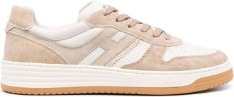 Hogan panelled suede sneakers - men - Fabric/Calf Leather/Rubber/Fabric/Calf Leather - 8,5 - Neutrals