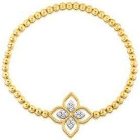 Roberto Coin 18k Yellow Gold.16ctw Flower Bracelet - 7773055AJLBX