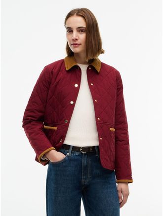 Tommy Hilfiger Womens Quilted Jacket - Burgundy - XXL