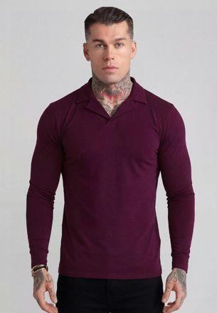 Siksilk Hombres Borgo&ntilde;a Manga Larga Revere Polo XXL