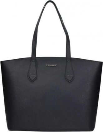 Twinset Glossy Leather Tote Bag - Dames - Schoudertassen - Zwart - ONE Size - Leer - Tassen