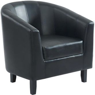 Vente-Unique Poltrona cabriolet in Similpelle Nero - CRISTOBAL II
