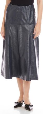Fifteen Twenty Bronwyn Faux Leather Midi Skirt in Navy at Nordstrom, Size X-Small