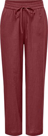 Only Schlupfhose ONLY ONLTIZANA COTTON LOOSE PANTS WVN NOOS, Damen, Gr. XXL, N-Gr, oxblood rot, Web, Obermaterial: 100% Baumwolle, unifarben, regular fit k