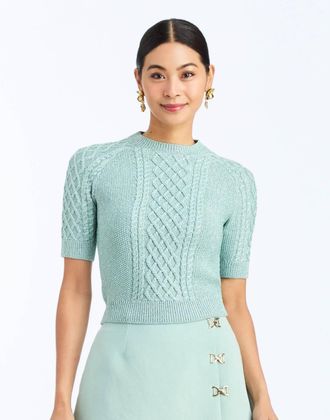 Mestiza New York Enya Short Sleeve Sweater In Sea Glass