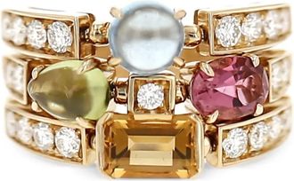 Bulgari Anello Allegra con diamanti e topazio anni 2010 - Oro