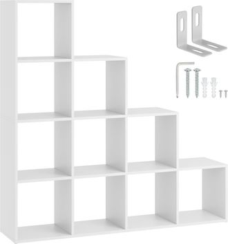 TecTake Estanter&iacute;a con 10 compartimentos abiertos y dise&ntilde;o de cubo blanco