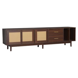 Urban Meuble Mueble de TV efecto madera de nogal, 3 puertas y 2 cajones