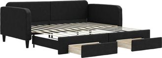 vidaXL Vidaxl - Sof&aacute; Cama Nido Con Cajones Tela Negro 100x200 Cm