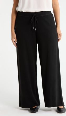 Lyss&eacute; Odessa Reversible Pull-On Wide Leg Pants in Black/Pearl Grey Melange at Nordstrom, Size 1 X