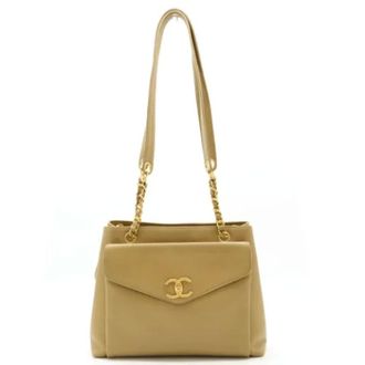 Chanel Pre-owned Shoulder Bags, female, Beige, Size: ONE SIZE Pre-owned Leather chanel-bags