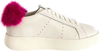 Santoni White Leather Women Womens Sneakers