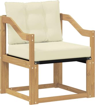 vidaXL Sof&aacute; De Exterior Madera Maciza De Acacia Y Textileno Blanco Vidaxl