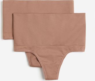 H&M 2er-Pack Tangas Medium Shape - Beige