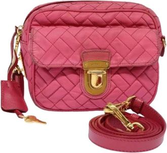 Prada Pre-owned Cross Body Bags, female, Pink, Size: ONE SIZE Pre-owned Vintage Nylon Cross Body Bag
