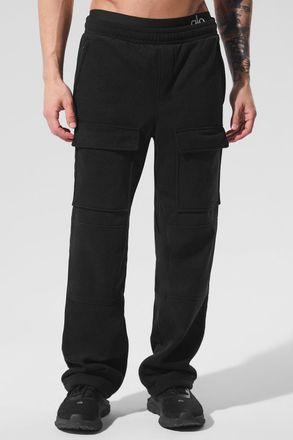 Alo | Polar Fleece Ridge Cargo Pants in Black, Size: Medium