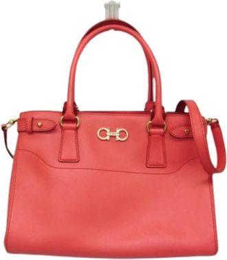 Ferragamo Pre-owned Handtas - Dames - Vintage Handtas - Roze - ONE Size - Leer - Vintage