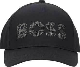 HUGO BOSS Katoenen keperpet Cap met logodetail - Heren - Petten - Zwart - ONE Size - Katoen - Accessoires