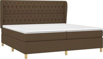 vidaXL Vidaxl - Cama Box Spring Con Colch&oacute;n Tela Marr&oacute;n Oscuro 200x200 Cm