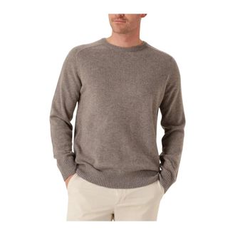 Stefano Lauran Truien & Vesten, Heren, Bruin, L, Wol, Taupe Crew Wollen Trui