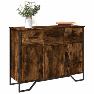 Berkfield Home Sideboard Smoked Oak 97x32.5x74.5 cm Engineered Wood in Brown
