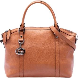 Gucci Pre-owned Vintage Satchel - Dames - Vintage Handtas - Bruin - ONE Size - Leer - Vintage