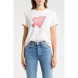 Re/Done Classic Mom Graphic T-Shirt in Vintagewhite at Nordstrom, Size X-Small