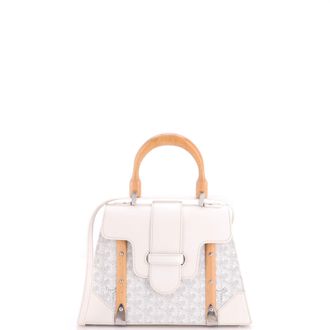 Goyard Saigon Top Handle Bag Coated Canvas with Leather PM