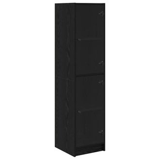 vidaXL Vidaxl Credenza Rovere Nero 35 X 37 X 142 Cm Legno Ingegnerizzato