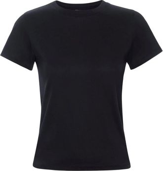Frame Denim Supima Cotton T-shirt met ronde hals - Dames - T-shirts - Zwart - M - Tops