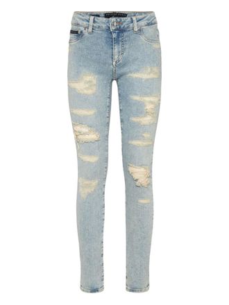 Philipp Plein high-waist jeans - women - Cotton/Elastomultiester/Lyocell/Elastane/Polyester/Elastane - 25 - Blue