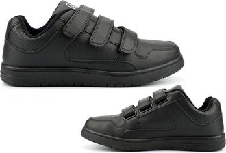 Generic Mens Touch Fasten Shoes Size 6 Boys School Trainers Casual Trainers Size 9 Mens Pumps Touch Fastening Trainer Black Shoe Boys Shoe Sizes 6-12 All Blac