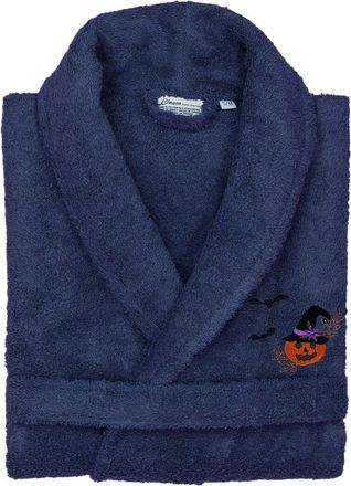 Linum Home Textiles Turkish Cotton Terry Embroidered Unisex Halloween Bath Robe