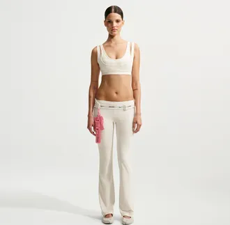 Nike Womens SKIMS Airy Low-Rise Mini Flare Pant in White | IR5051-108