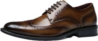 Generic Mens Genuine Leather Brogue Shoes Gentleman Style Dress Shoes Classic Wedding Oxfords Business Formal Shoes for Men(Brown,10.5)