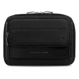 Piquadro Tassen, Heren, Zwart, ONE Size, Katoen, Water-Resistant i Pad mini Crossbody Tas
