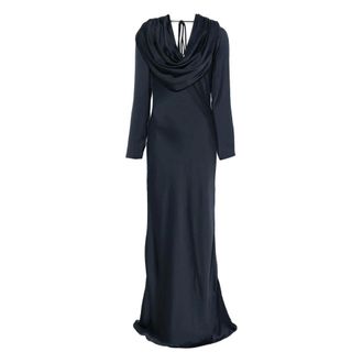 Rotate ROTATE Birger Christensen, Gowns, female, Blue, Size: XS Cowl Neck Maxi Dress