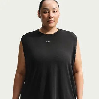 Nike Womens One Relaxed Dri-FIT Tank Top (Plus Size) in Black | FN2813-011