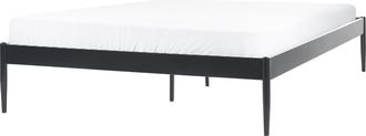 Beliani Beliani - Cama Con Somier De Metal Negro 160 X 200 Cm Listones Industrial Vaurs